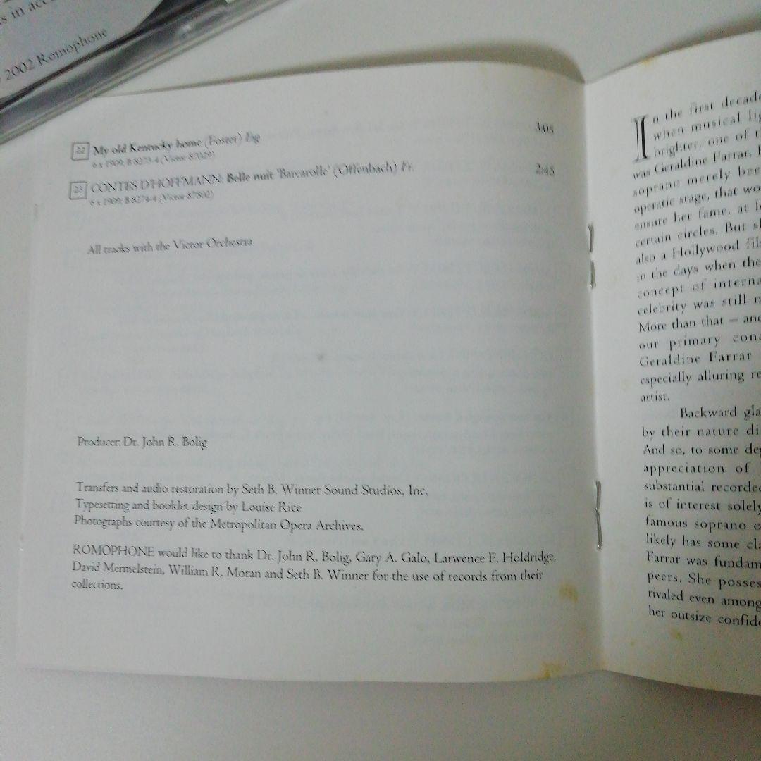 ジェラルディン・ファーラー　ヴィクター録音全集Geraldine Farrar