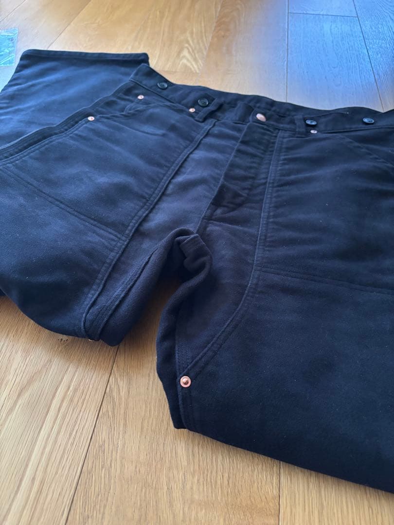 COMOLI モールスキン ペインターパンツ BLACK 3 コモリ 美品