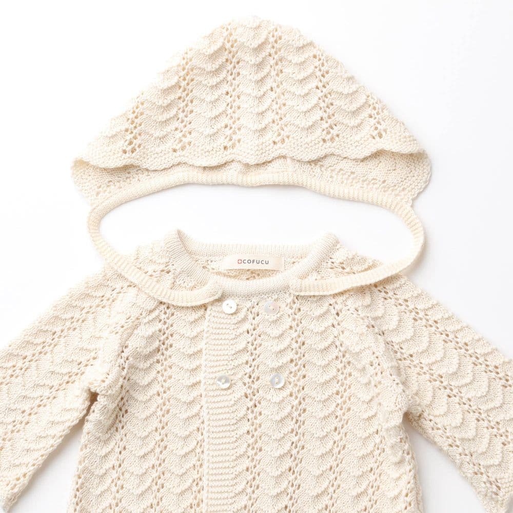 コフク cofuku ベビードレス 帽子 靴下付き