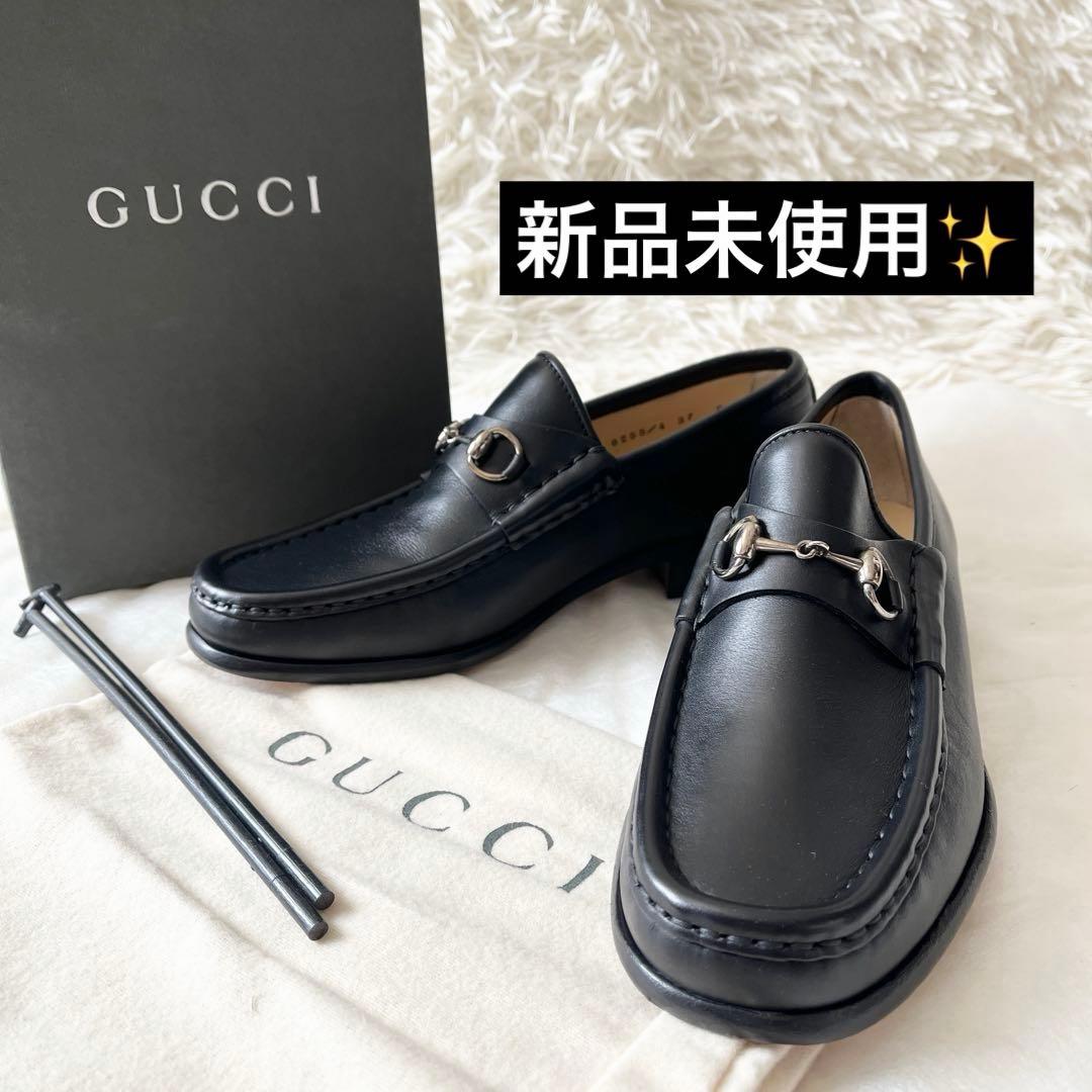 新品未使用✨GUCCIグッチ　ホースビットローファー　ブラック　レザー　黒　金具