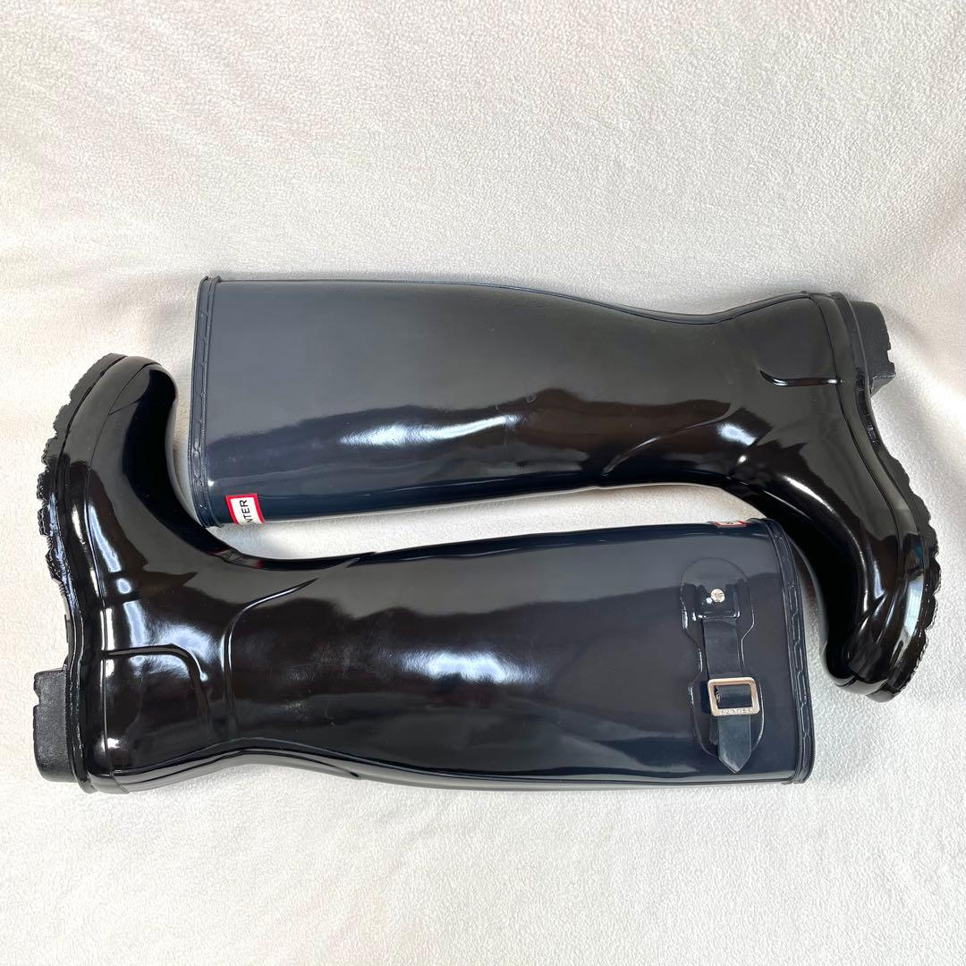極美品✨ハンター グロス トールブーツ グラデーション ロング 艶あり 長靴