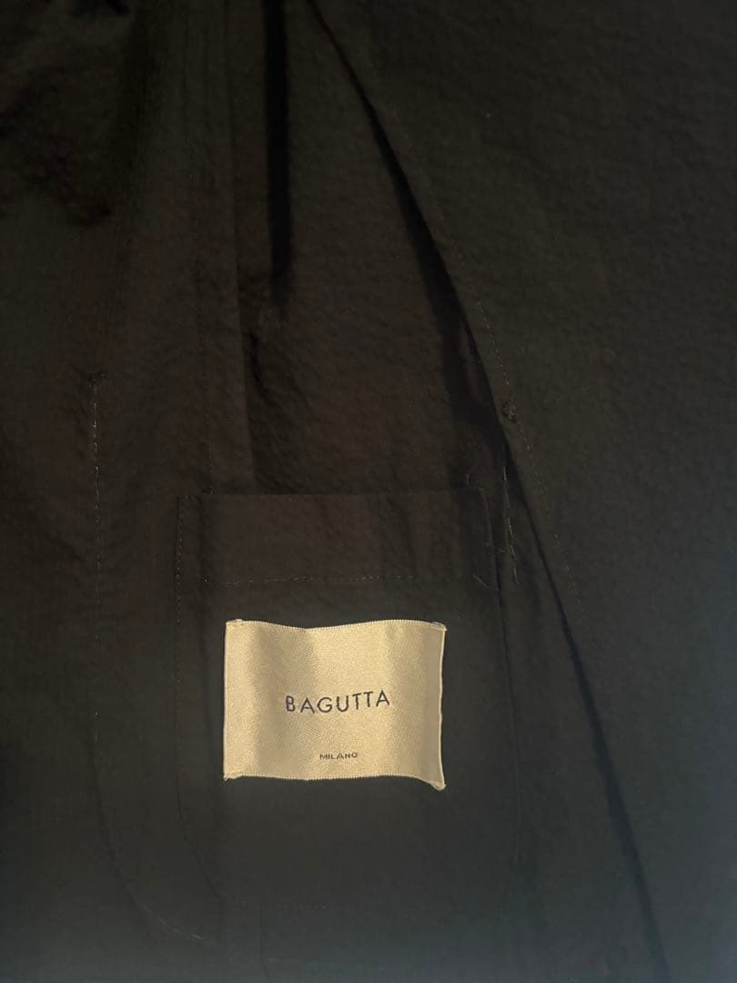 美品 バグッタ Bagutta シアサッカー XL 50 ダブル ブラック