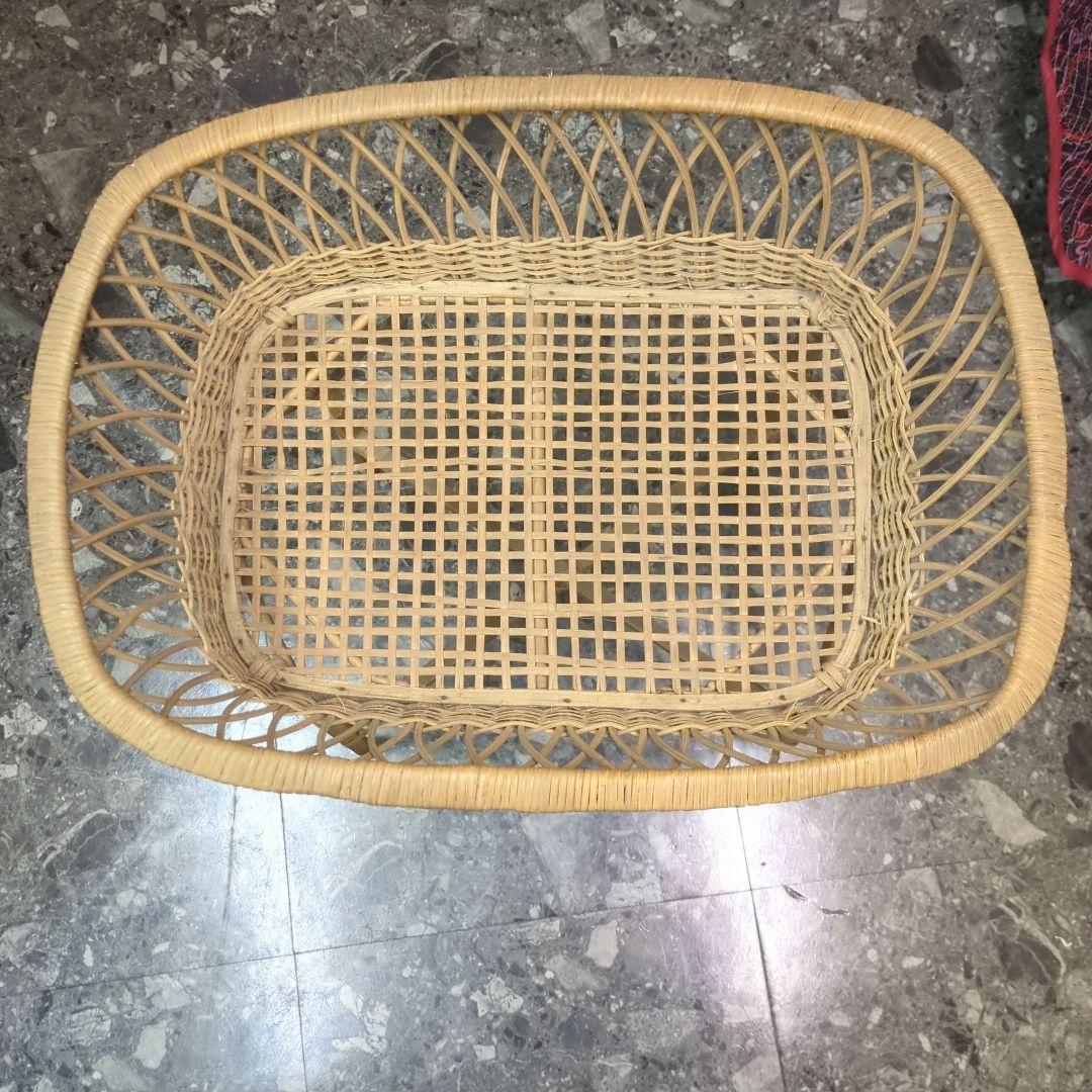 はなこ　昭和レトロ脱衣かご　古道具家具　　　　　　　籐ラック