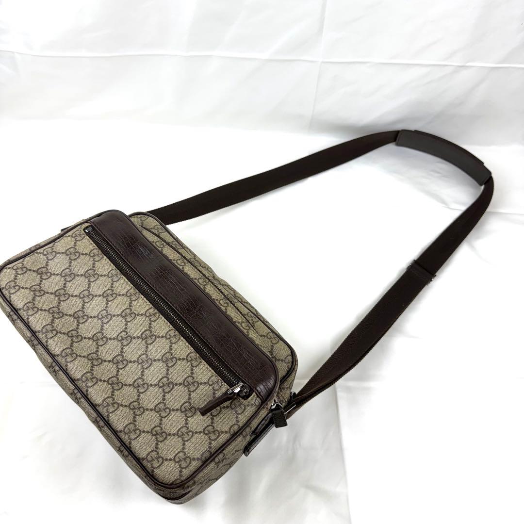 【美品】GUCCI グッチ GGスプリーム ショルダーバッグ PVCレザー
