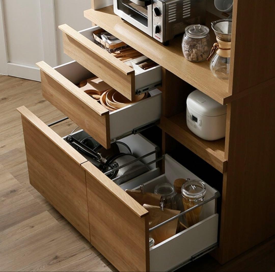 6/8まで出品⭐︎食器棚　国産　大川産　木製　キッチンカウンター