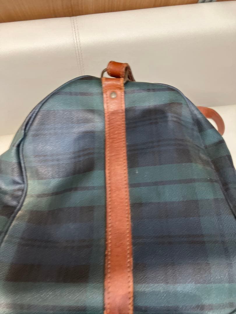 ポロ ラルフローレン ボストンバッグ 2way チェック PVC レザー 大容量
