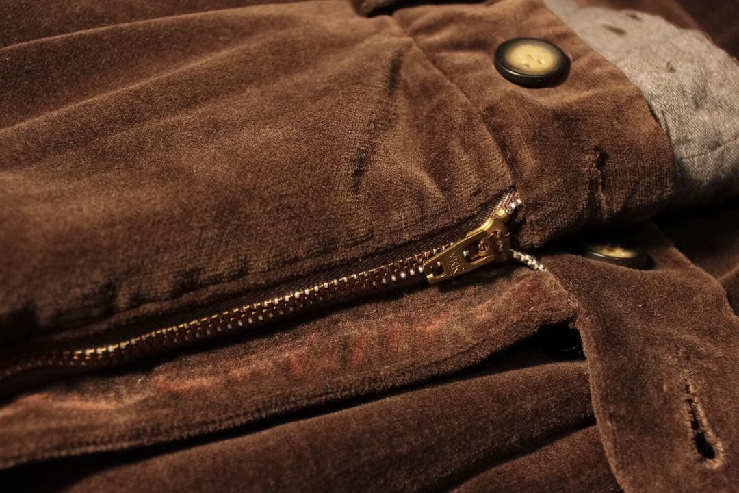 80s 90s KENZO日本製 ベロアパンツ ワイド 光沢 32 メンズ古着L