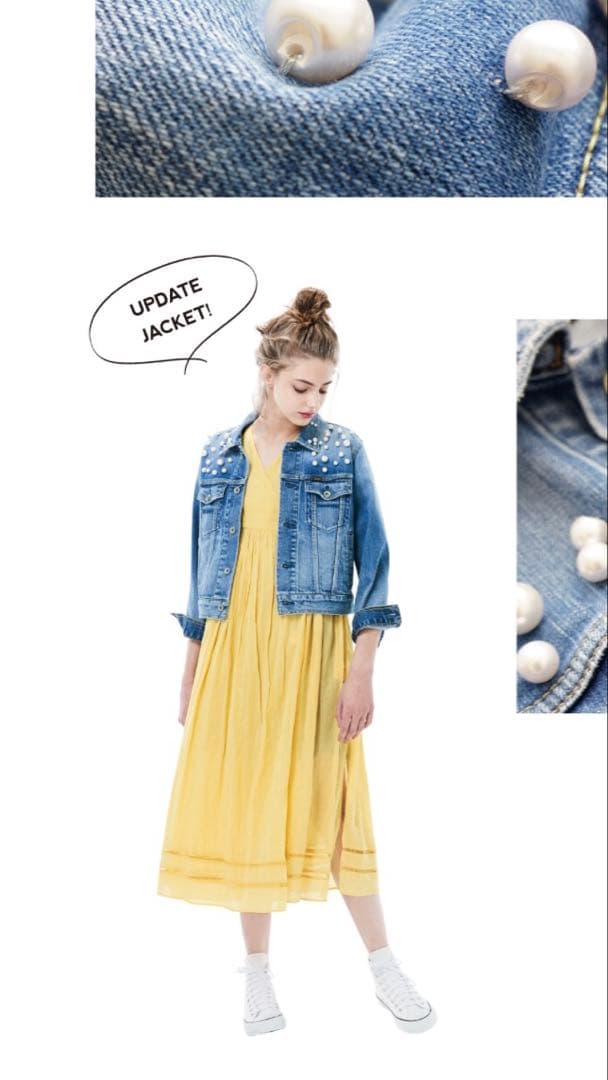 4/11までお値下げ☆YANUK×PARIGOT パール付きデニムジャケット