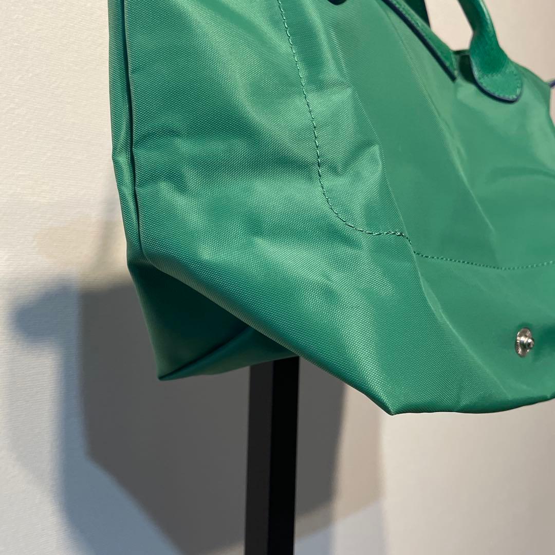 Longchamp ルプリアージュ クラブ トップハンドルS グリーン×ブルー