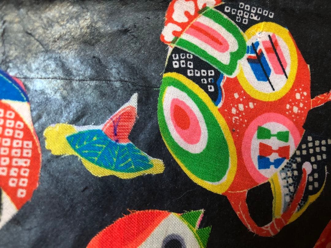 一閑張り　一閑張りバック　 犬張子 狛犬　古布沢山　可愛い　 少し大きめ