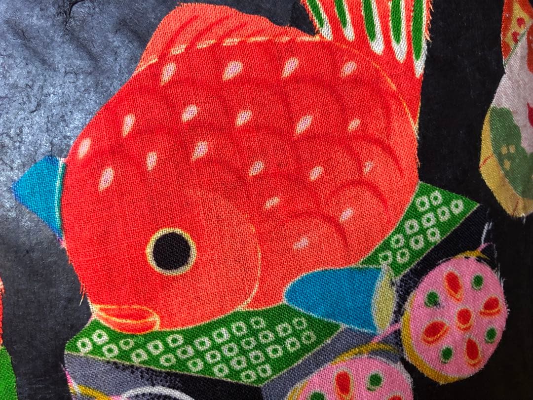 一閑張り　一閑張りバック　 犬張子 狛犬　古布沢山　可愛い　 少し大きめ