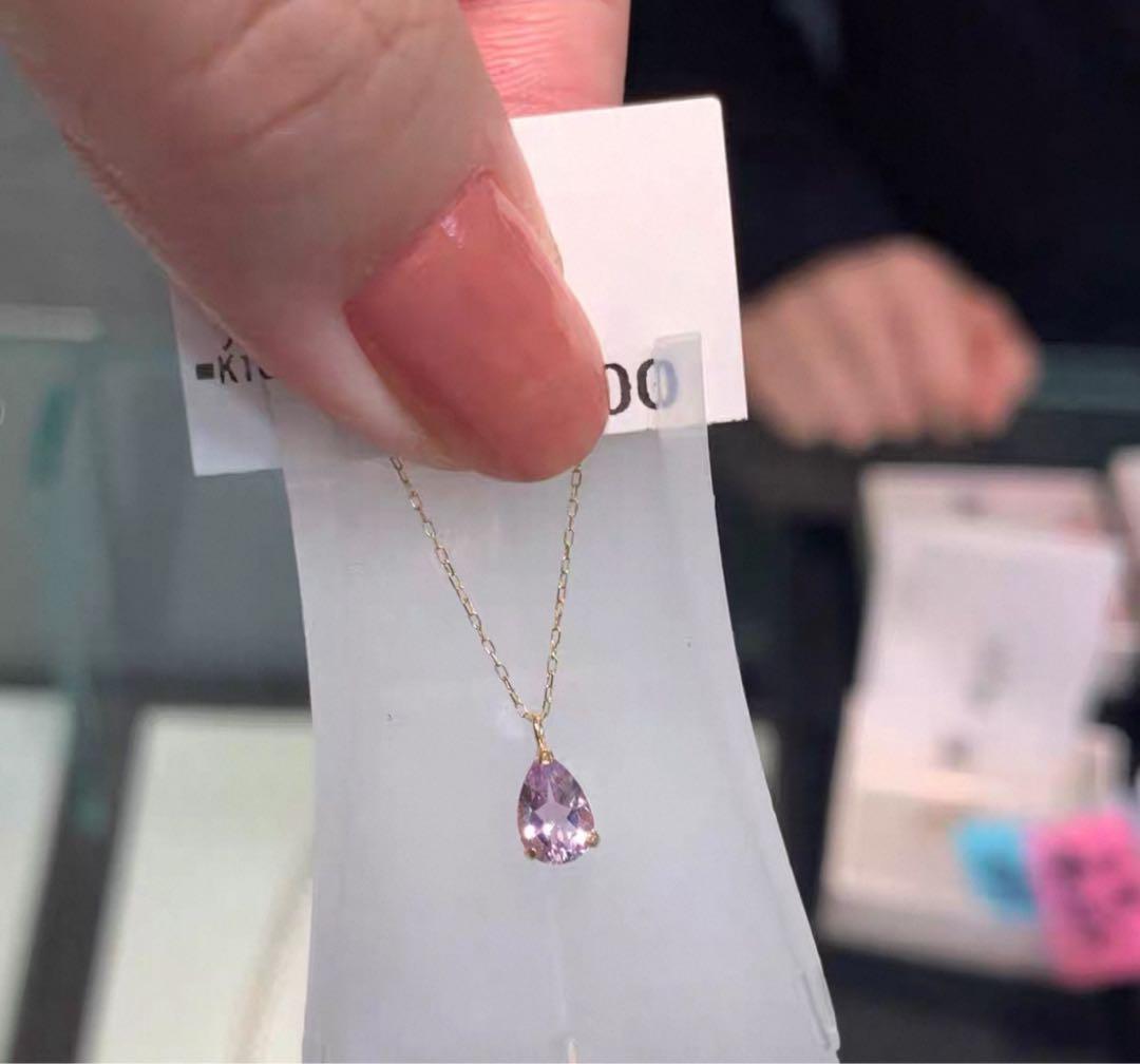 ツツミ しずく型アメシストネックレス　K10イエローゴールド