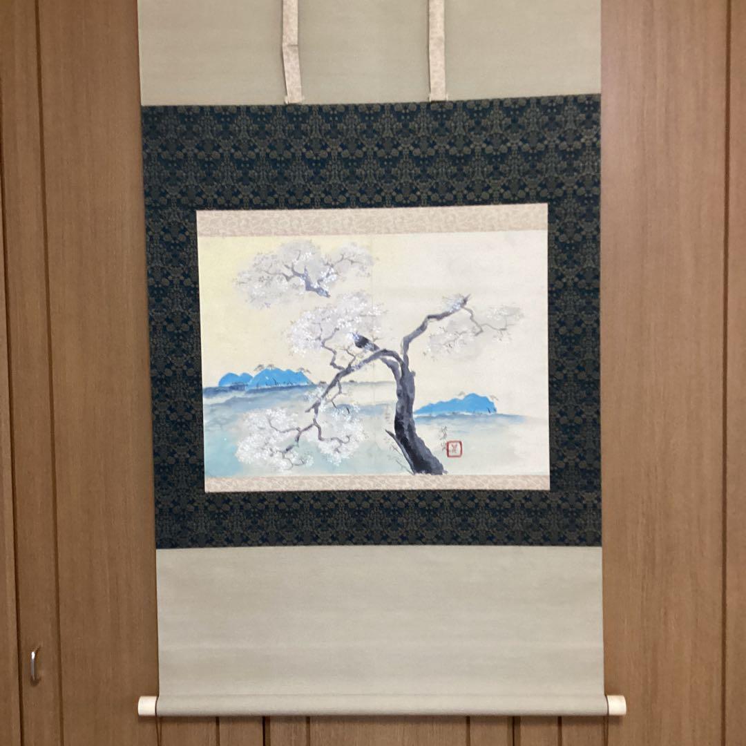 富田渓仙　　紙本彩色画　【　櫻　華　図　】《大智勝観　鑑識箱》タトウ箱　356