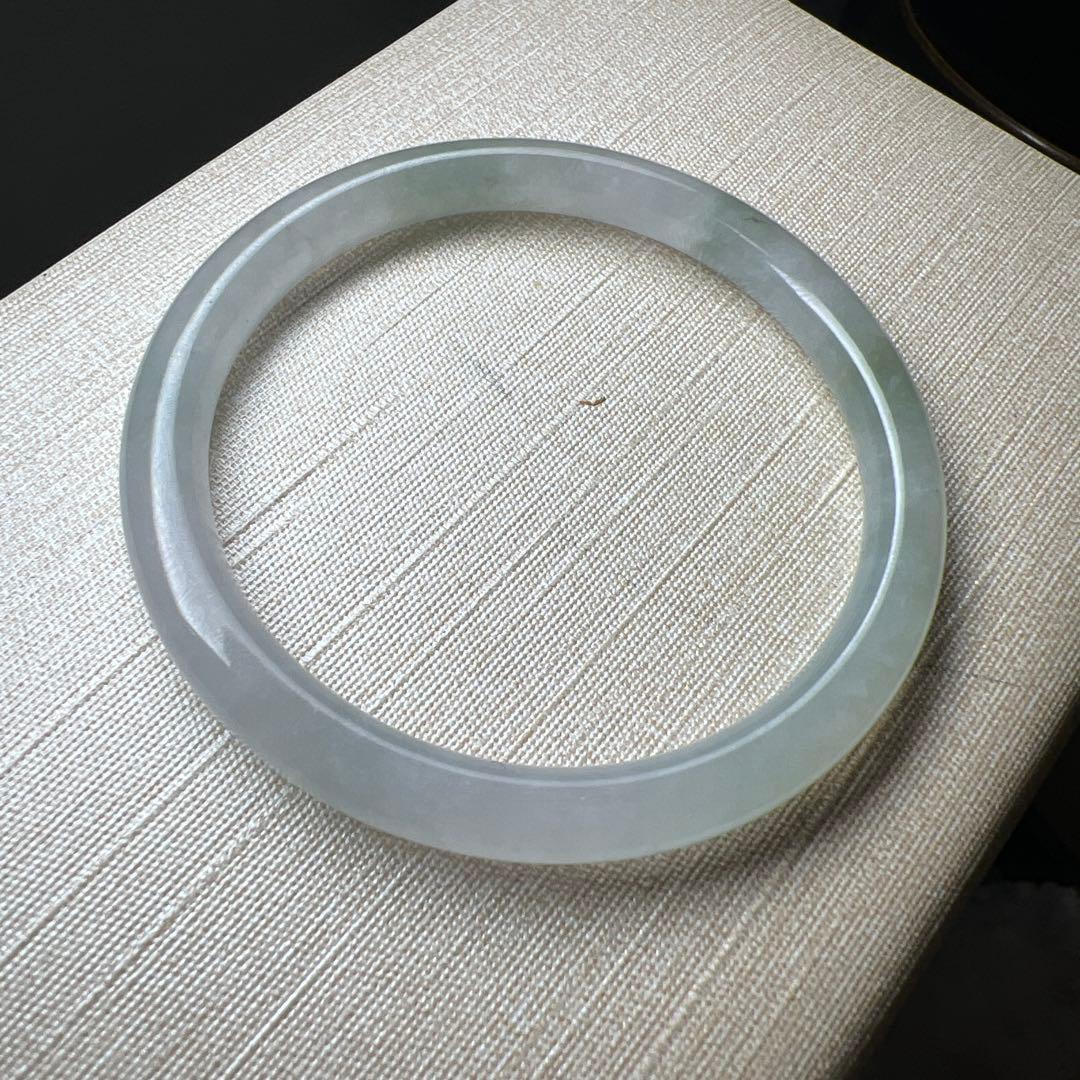 本翡翠、 氷種丸型バングル　〜52