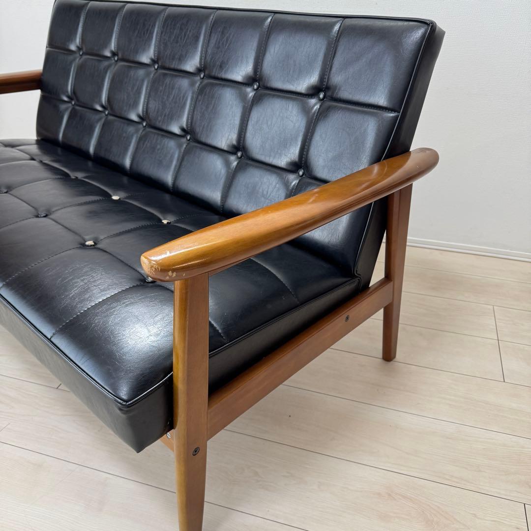 カリモク60 Kチェア 2シーター スタンダードブラック 限定50周年復刻ロゴ