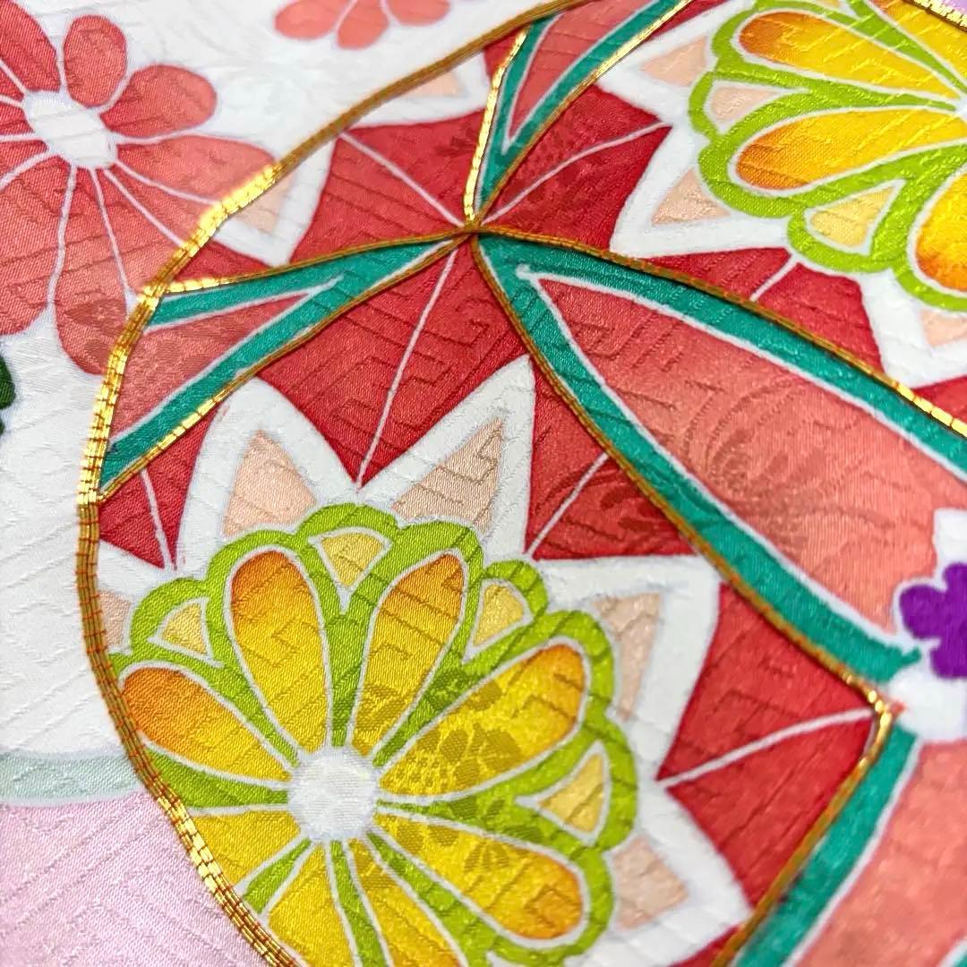 【新品】手書き京友禅 金駒刺繍入り 正絹 日本製 お宮参り 産着