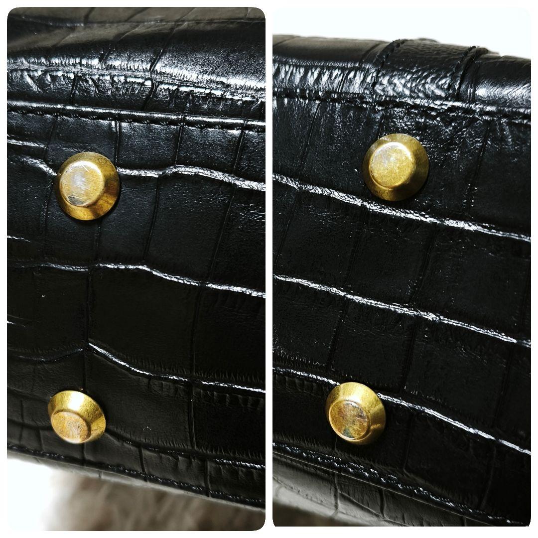 サマンサキングス クロコ型押し レザー ビジネスバッグ ブラック A4 PC収納