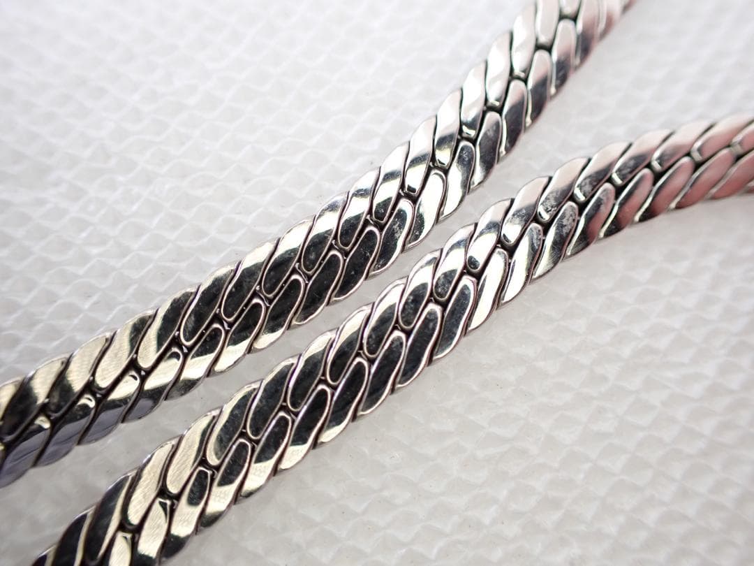 KHG Ptin Ge ダイヤ スネークチェーン ゲルマニウム ネックレス　a