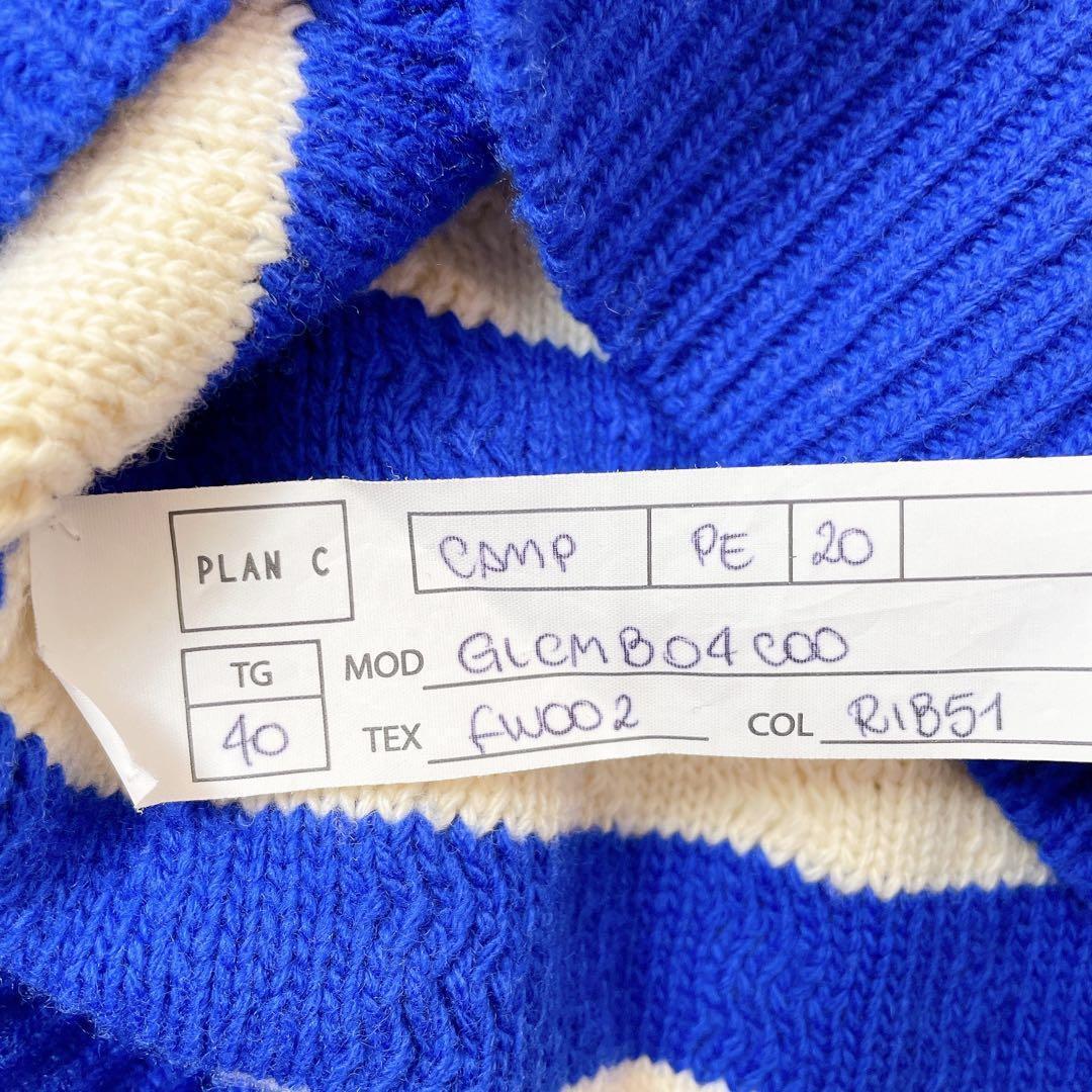 極美品✨PLANC プランシー ニット ベスト ボーダー ウールベスト 青