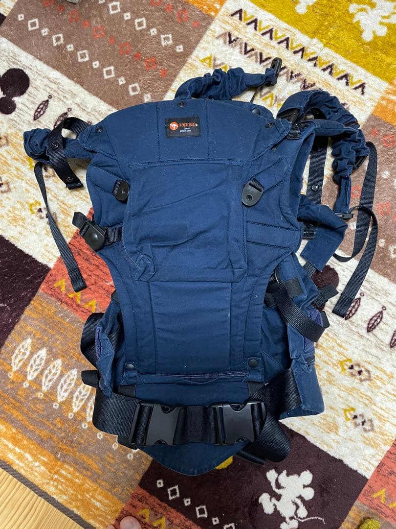 napnap 抱っこ紐 ネイビー 双子用