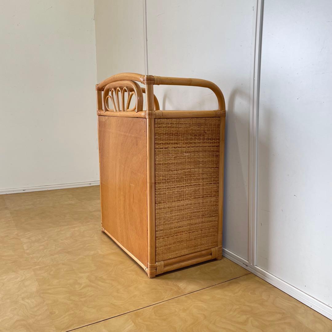 籐 ラタン 4段チェスト① 引き出し 収納 タンス 箪笥 電話台 ビンテージ