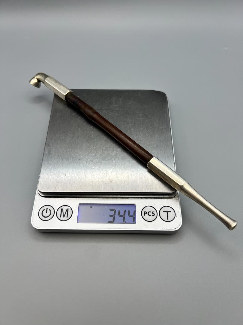 【海】純銀煙管　六角形　キセル　純刻印　銀細工　アンティーク　重量約34g