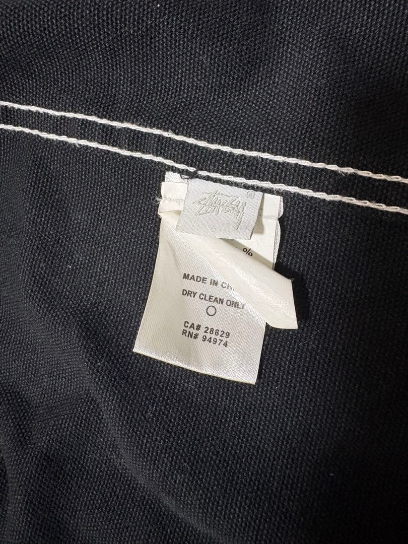 stussy カバーオール デニムジャケット パーカー ブラック Mサイズ