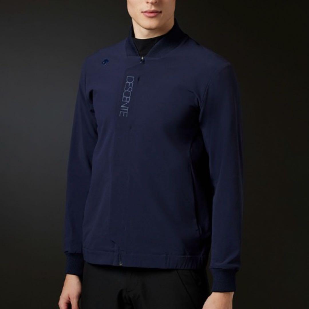 デサントゴルフ ブルゾン ma1 ストレッチ ネイビー ジップ ナイロン