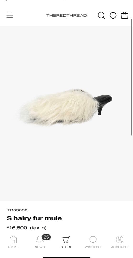 r　S hairy fur mule theredthread