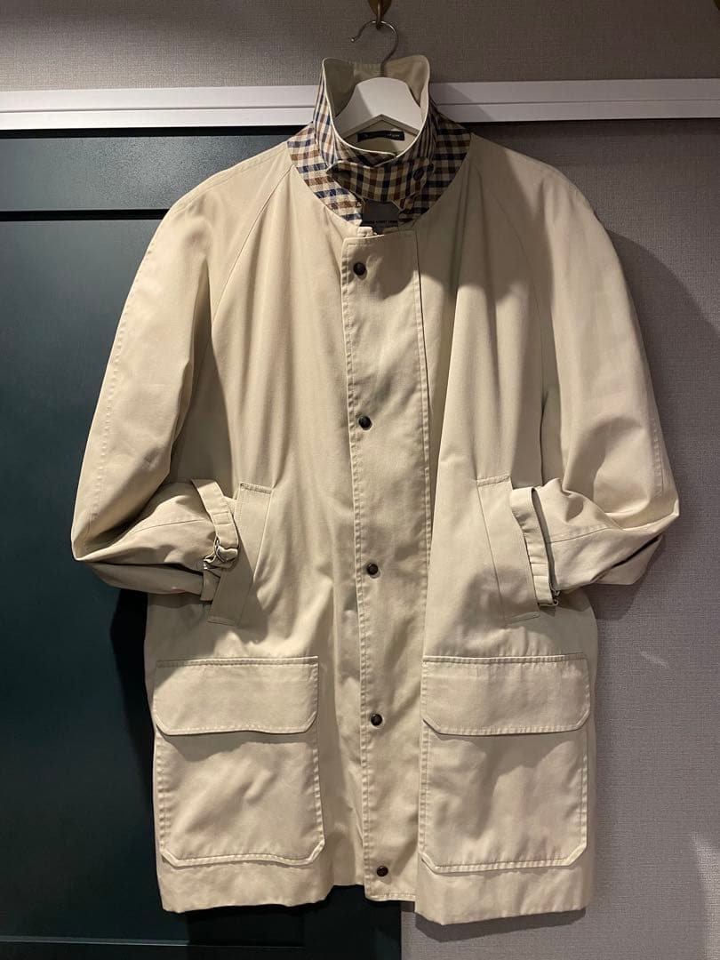 実寸XL 80s Aquascutum Club check Balmacan