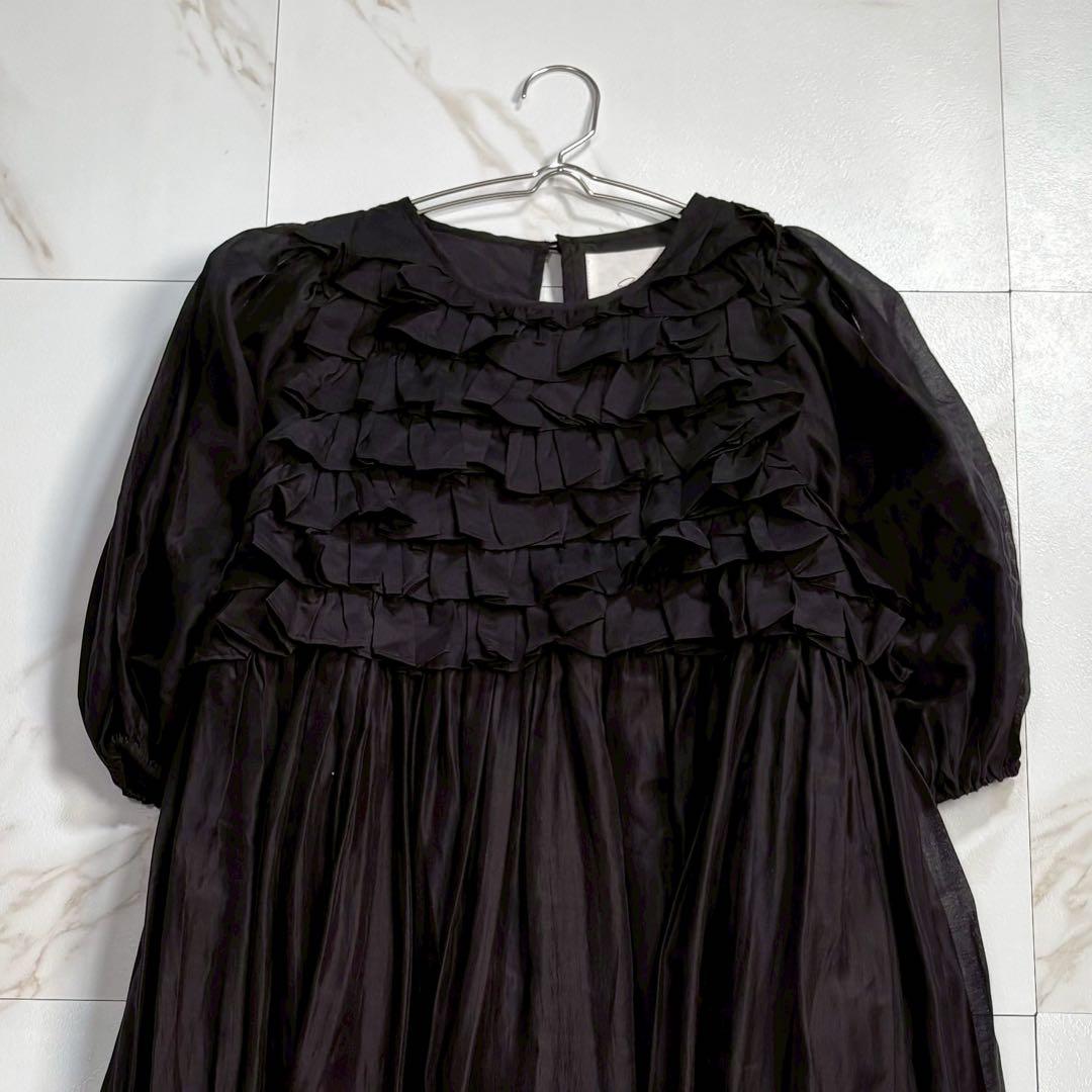 【極美品】Aya × CAROLINA GLASER フリルワンピース M 黒