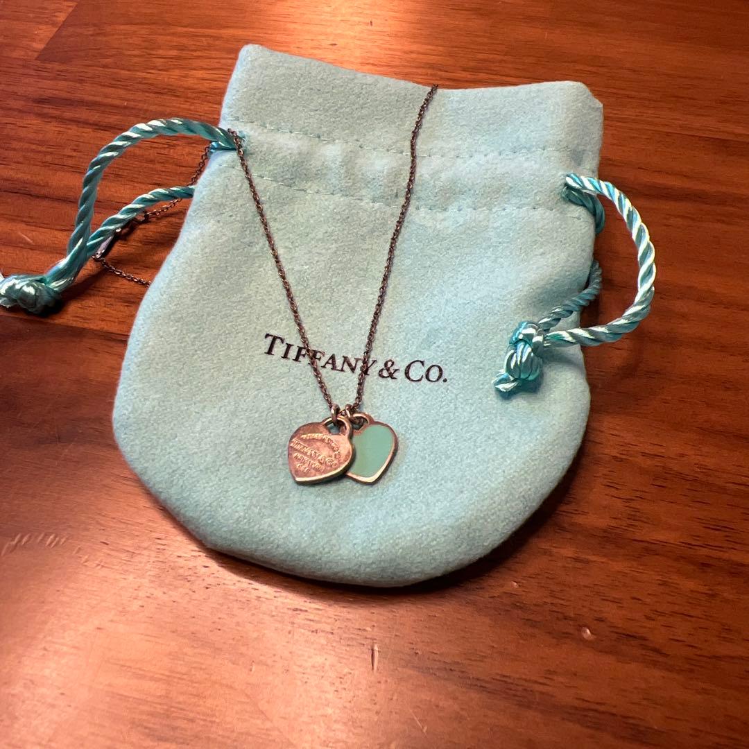 ティファニー ブルー ダブル ハート タグ ペンダント