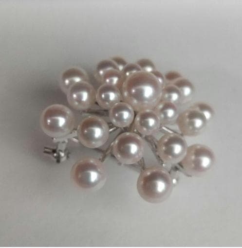 パール　ブローチ　本真珠　花