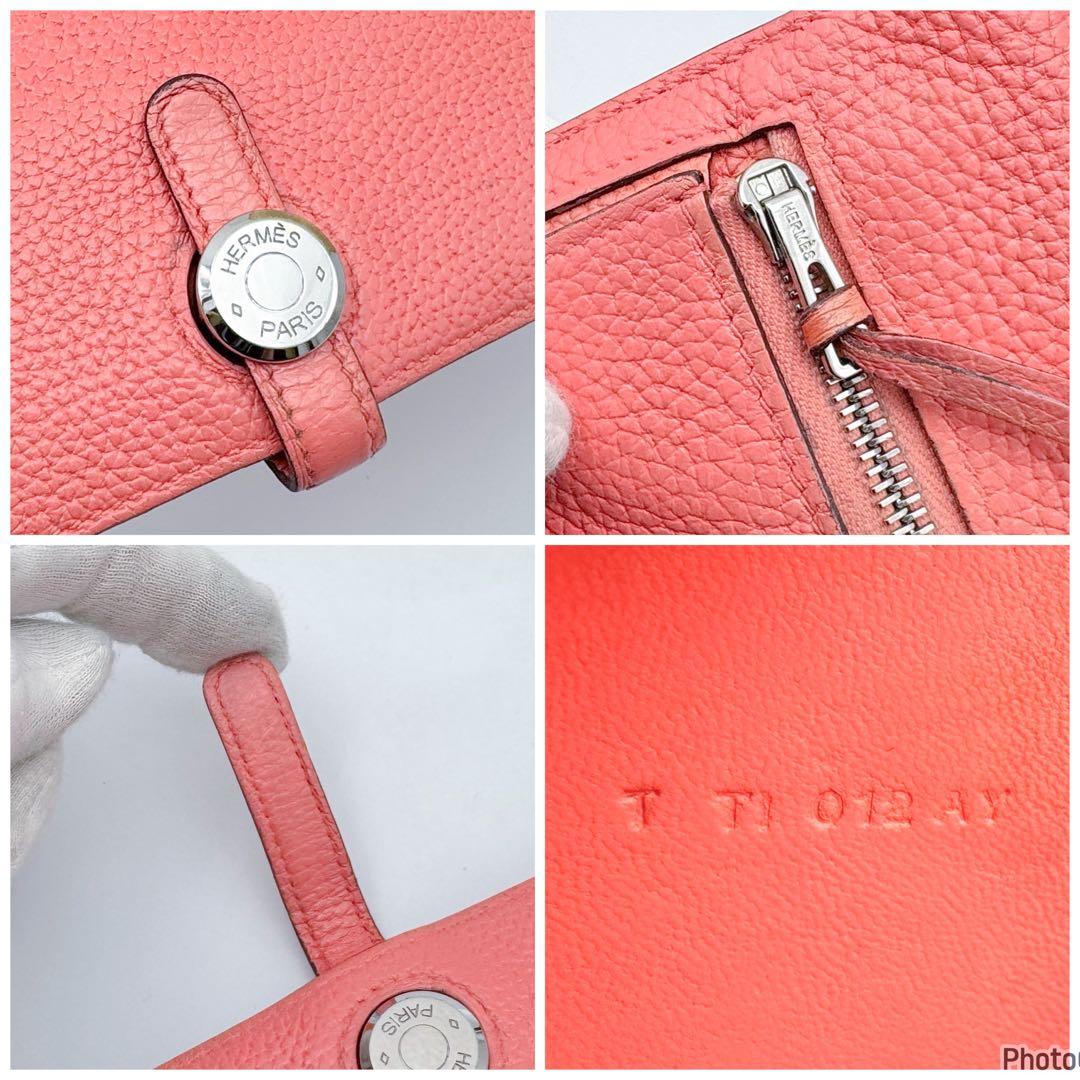 値下げ不可！新品に近い❤️エルメス✨ドゴン　ロング　ピンク✨二つ折り長財布