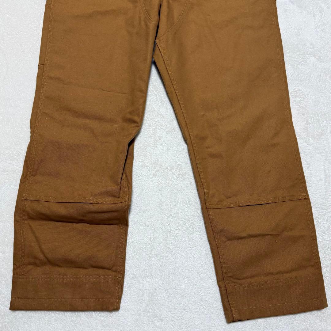 美品　カーハート　メキシコ製　ダック地オーバーオール　　ブラウン36×32