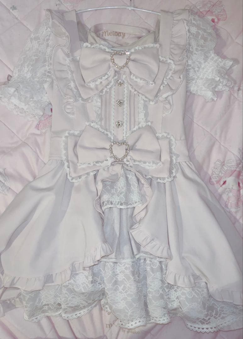 LIZLISA フロントカシュクールBIGリボンセットアップ ピンク