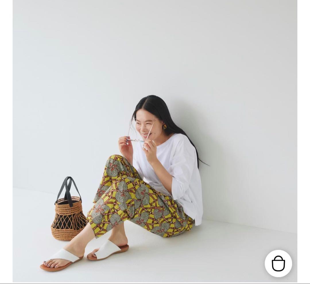 タグ付き　ルグラジック　バティック　イージーパンツ　総柄　イエロー