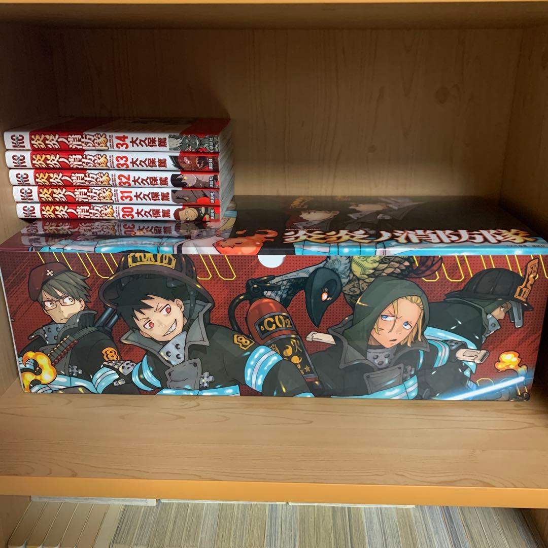 希少収納箱付き炎炎ノ消防隊1巻から34巻全部完結まとめ売り良品セット34冊