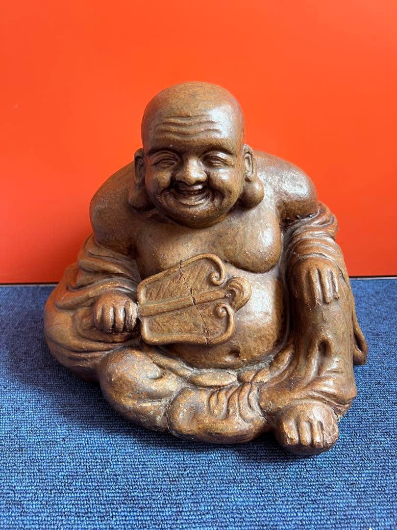 1371  古備前　布袋　陶器置物 飾り物 七福神 縁起物　時代物　美術品