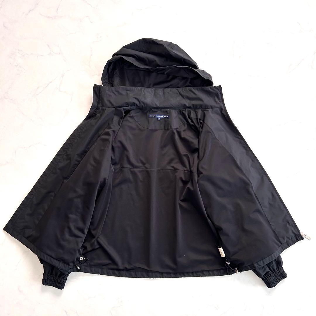 ラルフローレンゴルフ 2wayマウンテンパーカー 黒 ブラック フード収納 L