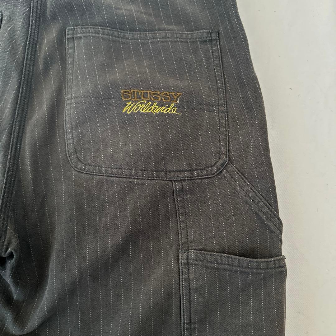 90's-00's OLD STUSSY ストライプペインターワークパンツ