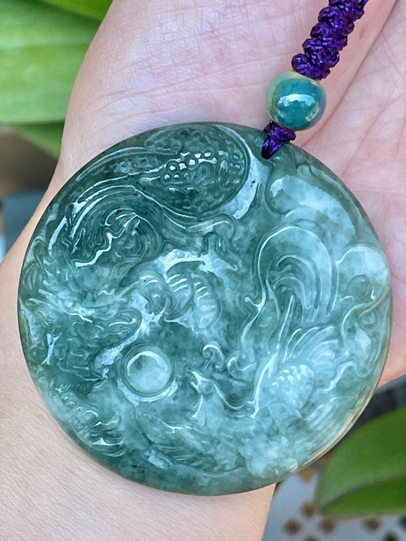 ⭐️専用⭐️本翡翠　龍神鳳凰　ストラップ　新品 0555