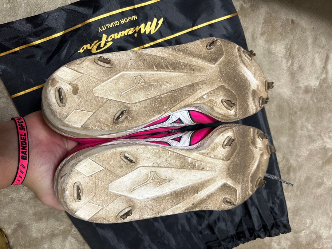 舞*家様 ミズノプロ スパイク　クッションレボプロ　27.0センチ　ピンク　母の