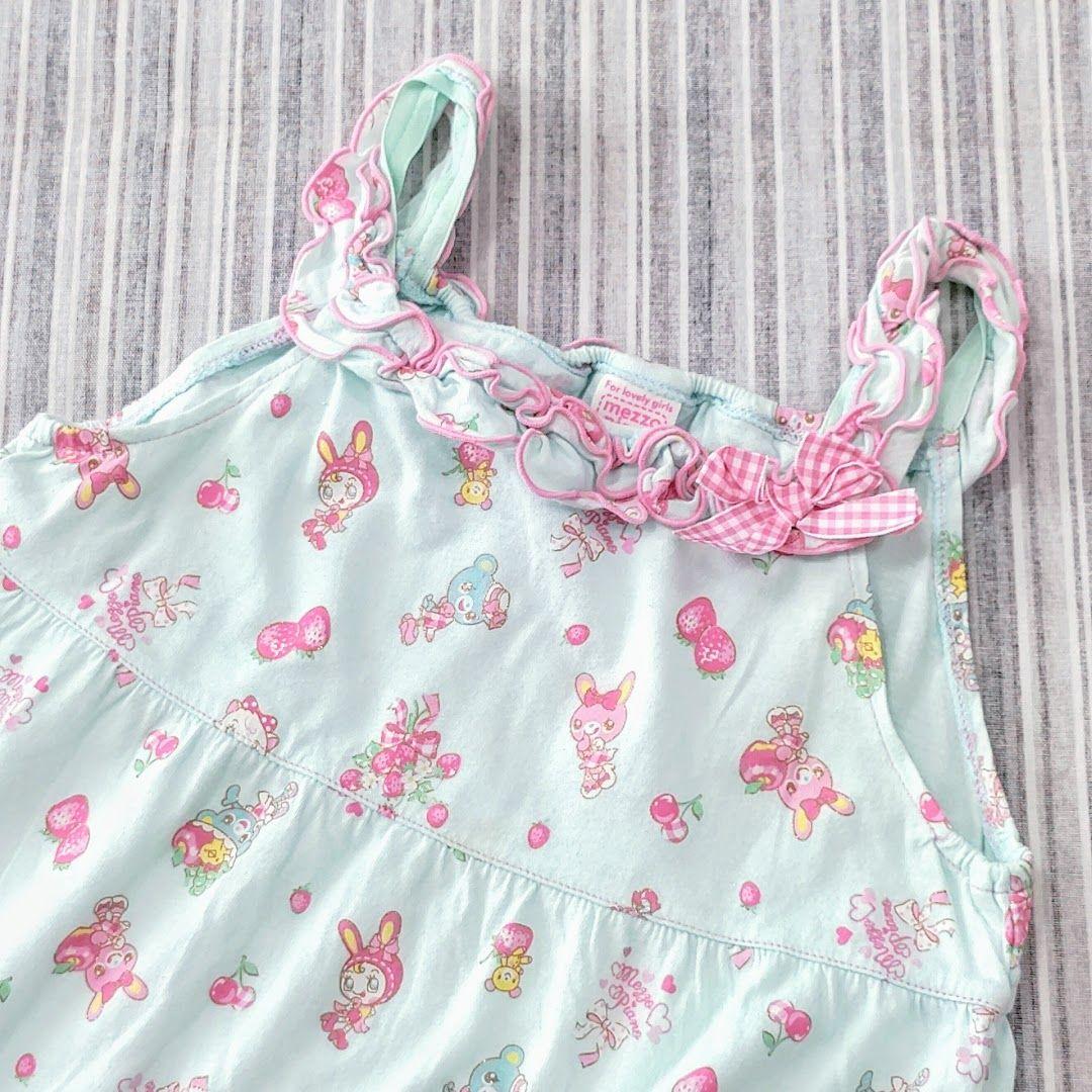 d*9様 ★良品★メゾピアノ＊ミミポポ総柄＊キャミソール＊135cm