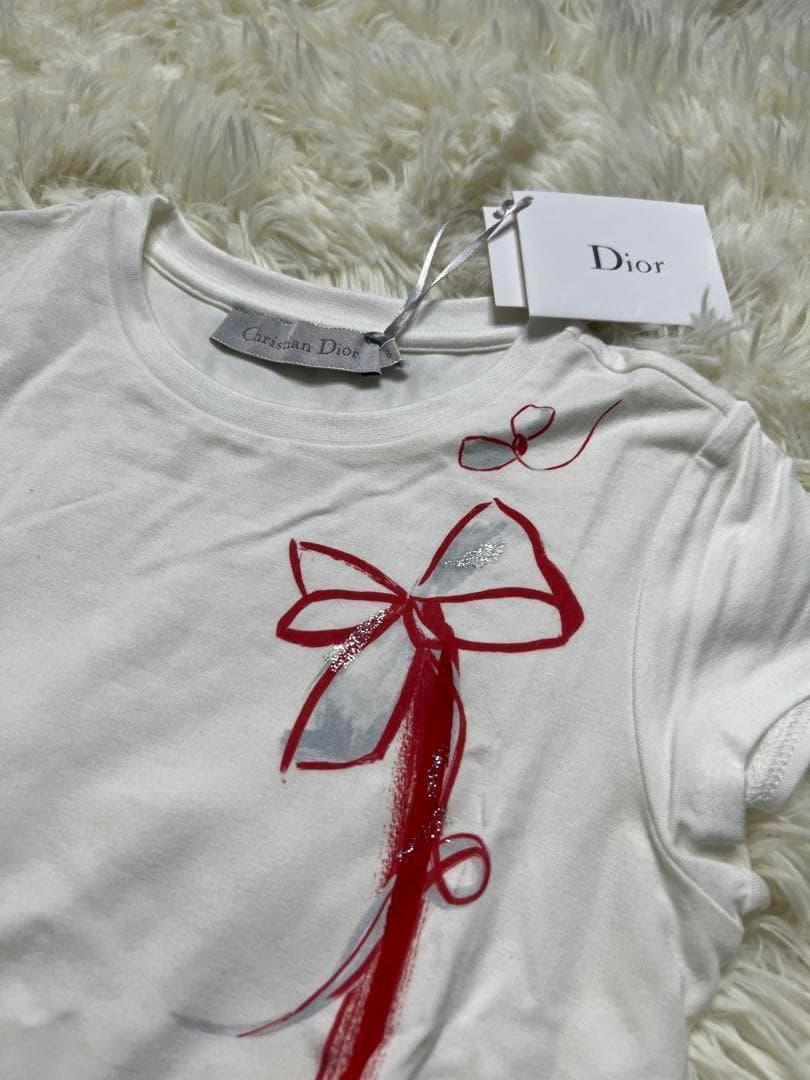 【2点セット】箱付き Dior リボン Tシャツ 女の子 キッズ サイズ8、10