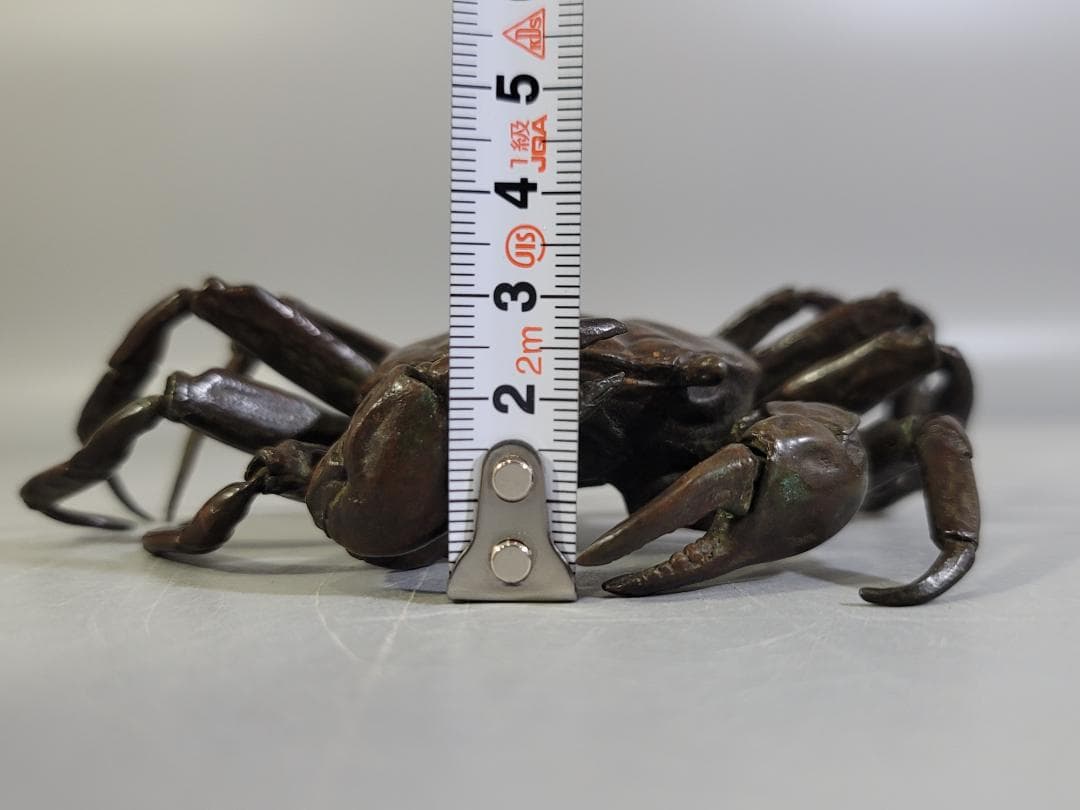 古銅 蟹 自在 盆石飾り 在銘 置物 DT613