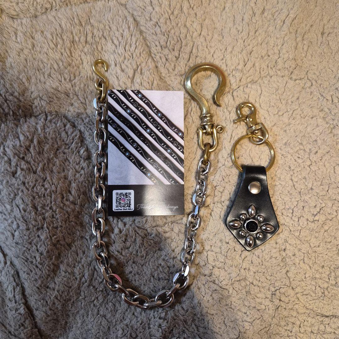 ウォレットチェーン スタッズキーリングセットコンビ39cm