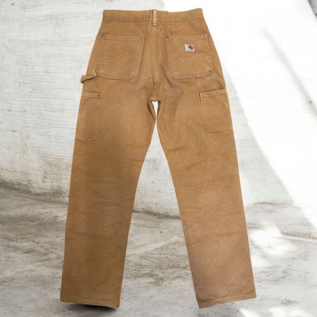 【USA製・W30】名作 カーハート B01 ダブルニー ダックパンツ ベージュ