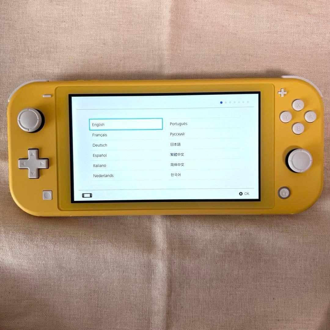 【美品・動作確認済み】Switchライト（イエロー）スティックカバー、イヤホン付