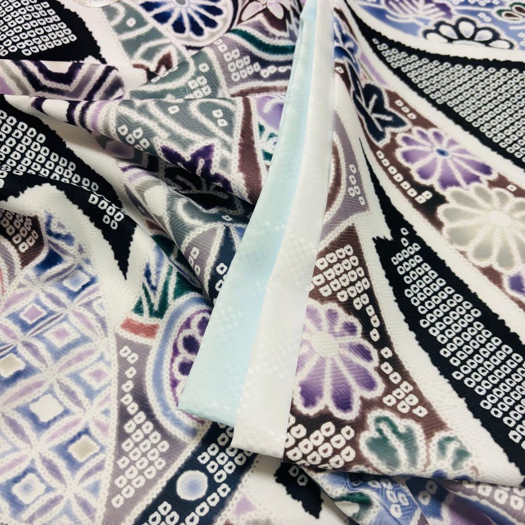 【新品】日本製 お宮参り 産着 総疋田鹿子模様柄 黒色 刺繍入り 合繊 祝着